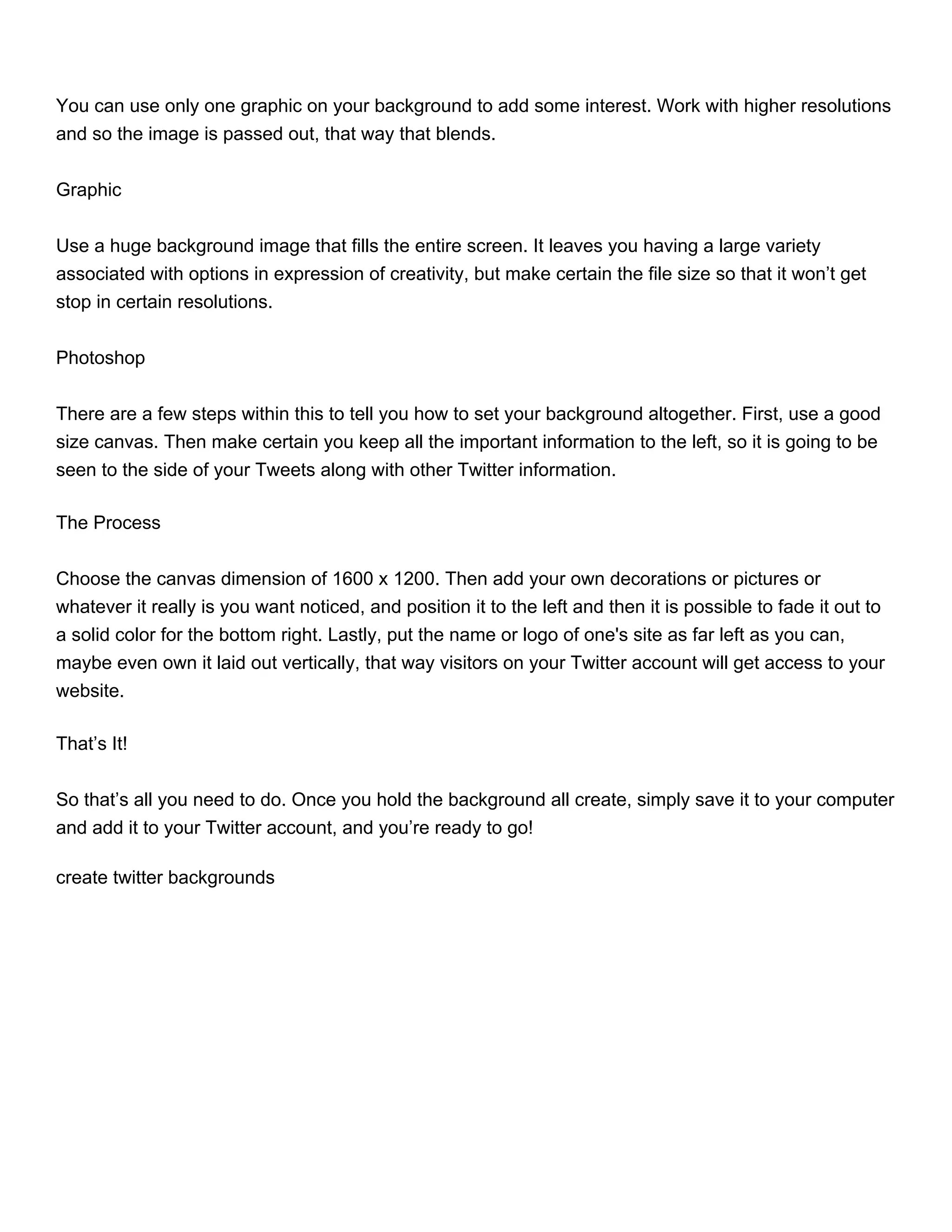 Create Twitter Backgrounds PDF Create twitter backgrounds pdf