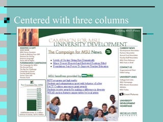 Centered with three columns
 