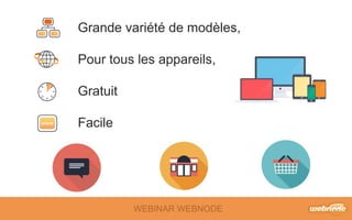 Grande variété de modèles 
Pour tous les appareils 
WEBINAR WEBNODE 
Gratuit 
Facile 
 