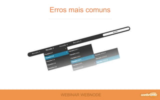 WEBINAR WEBNODE
Erros mais comuns
 