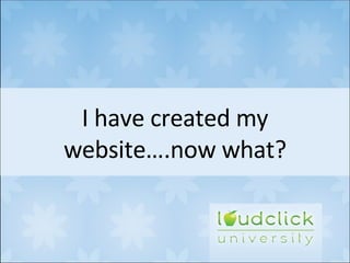 I have created my website….now what? 
