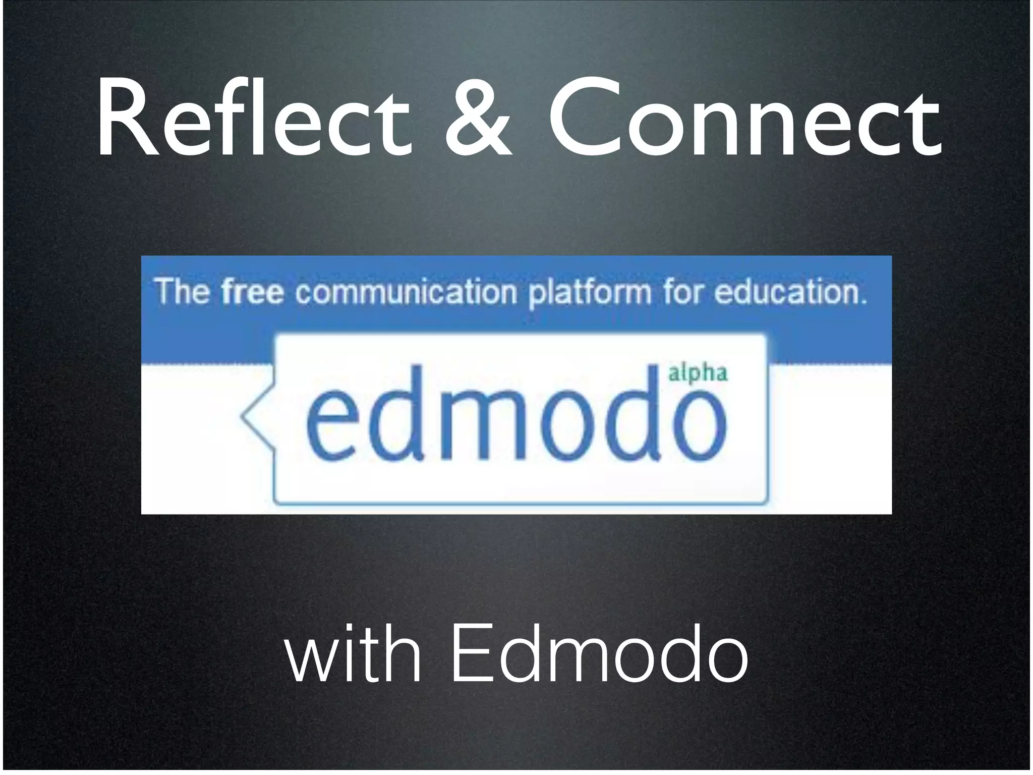 Reﬂect & Connect



   with Edmodo
 