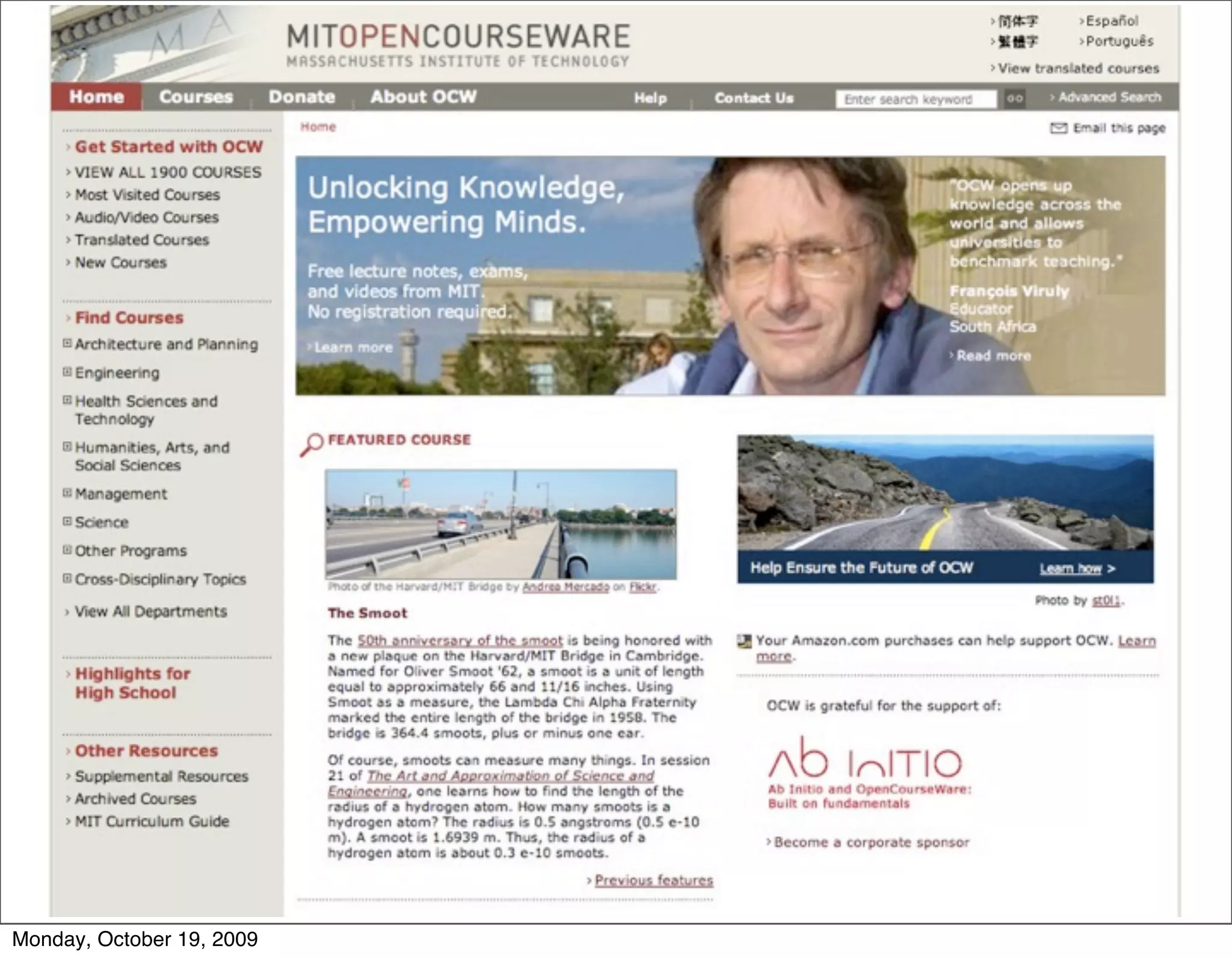 Monday, October 19, 2009
 