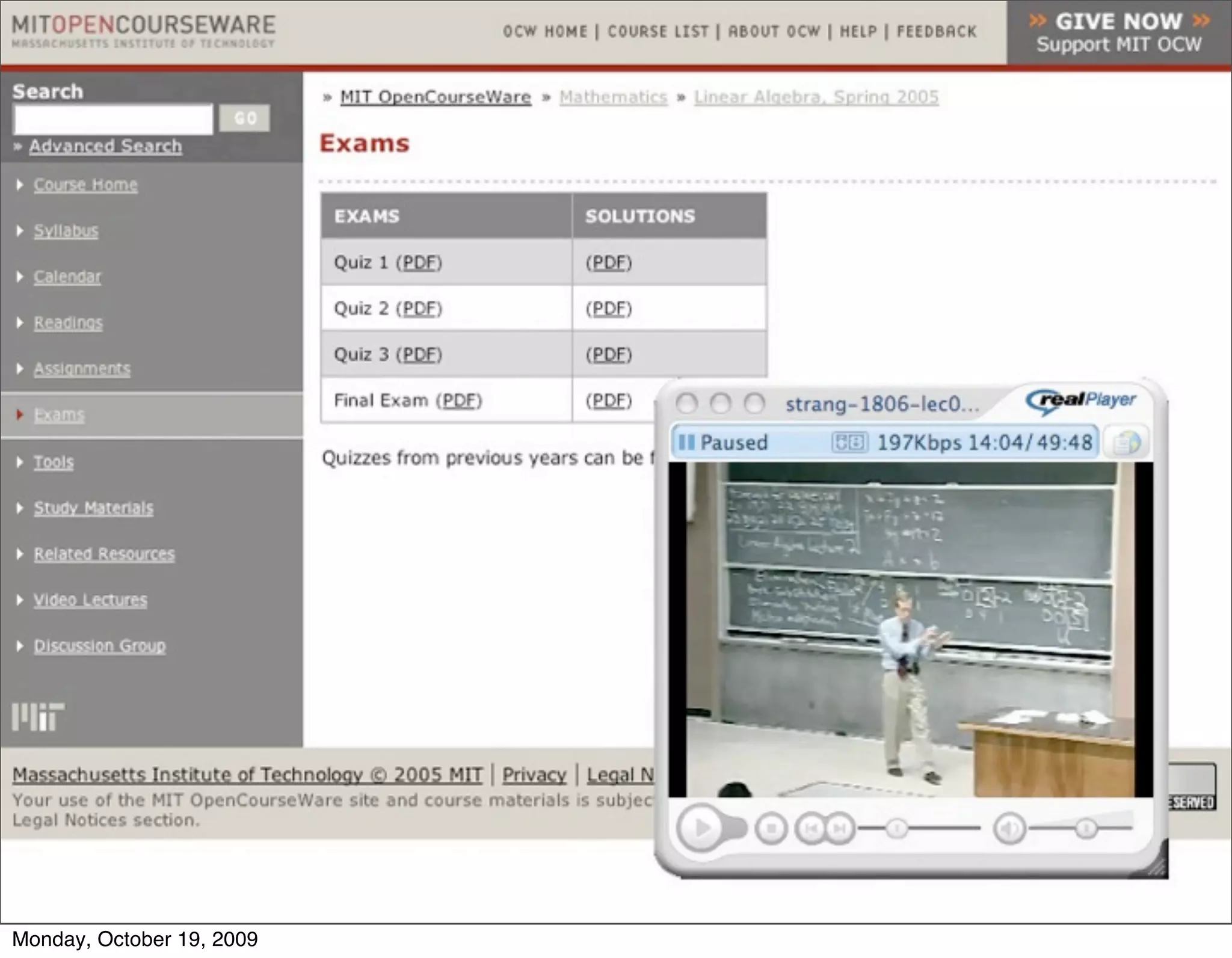 Monday, October 19, 2009
 