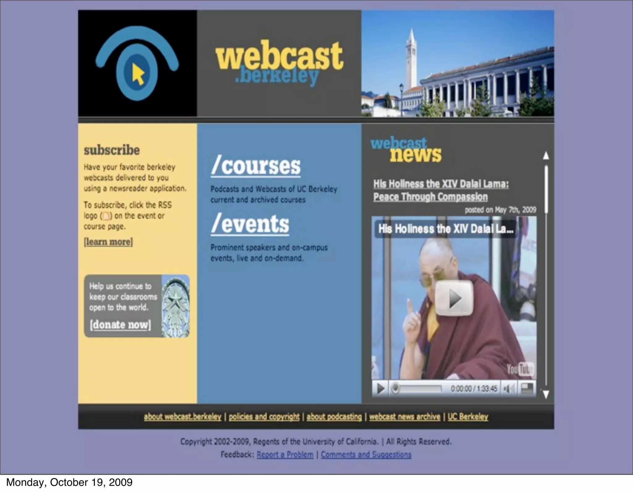 Monday, October 19, 2009
 