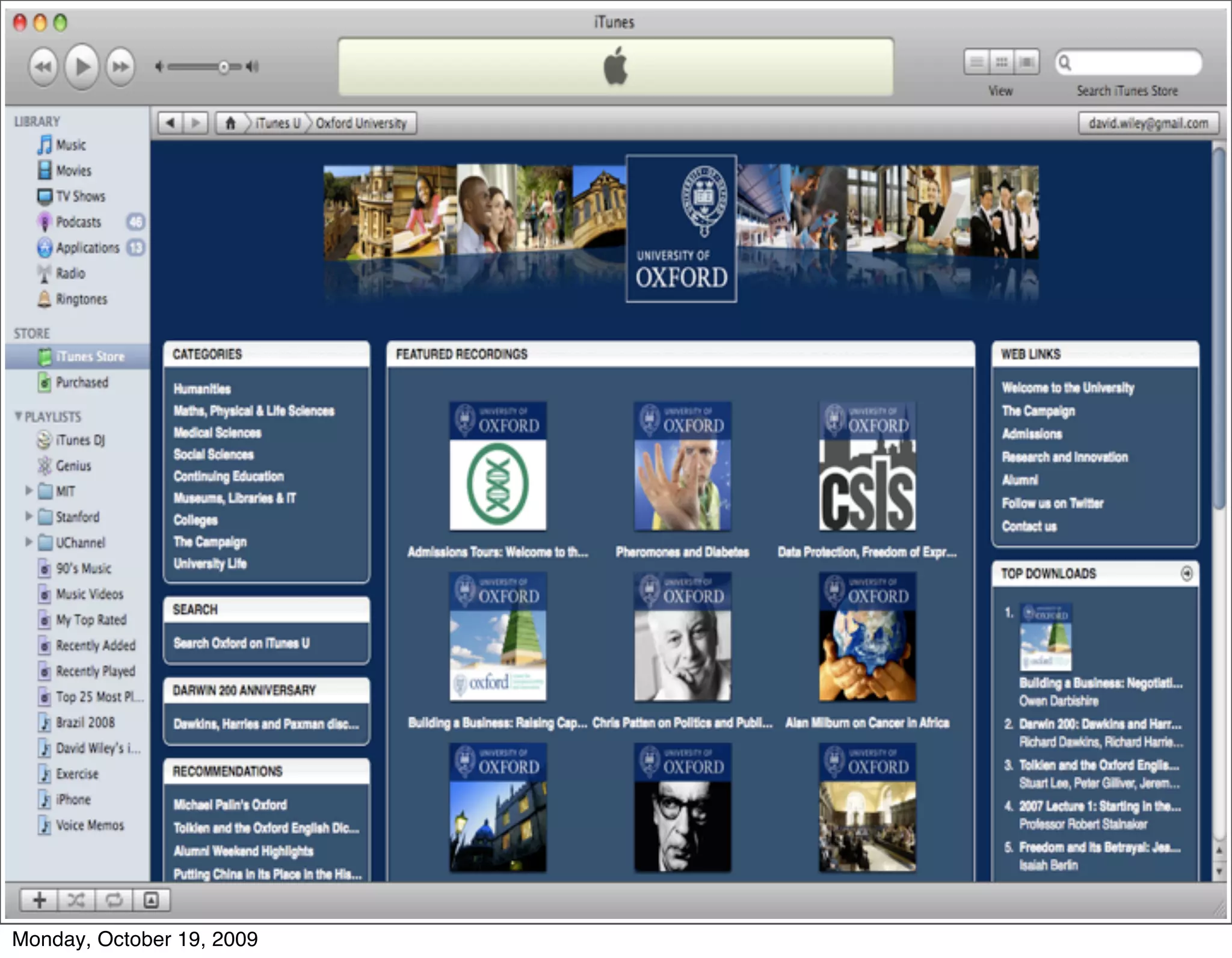 Monday, October 19, 2009
 