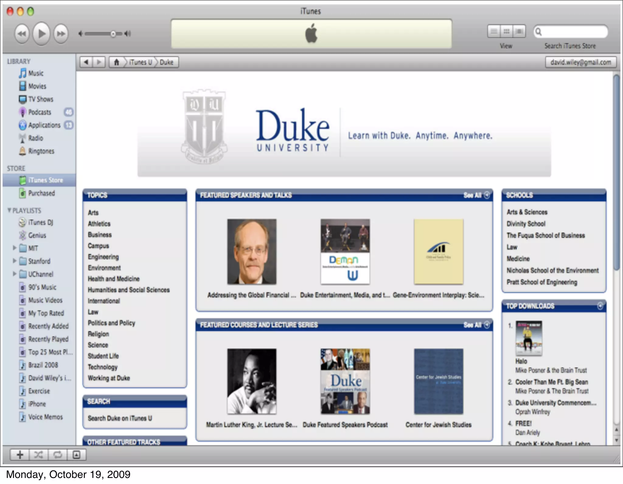 Monday, October 19, 2009
 