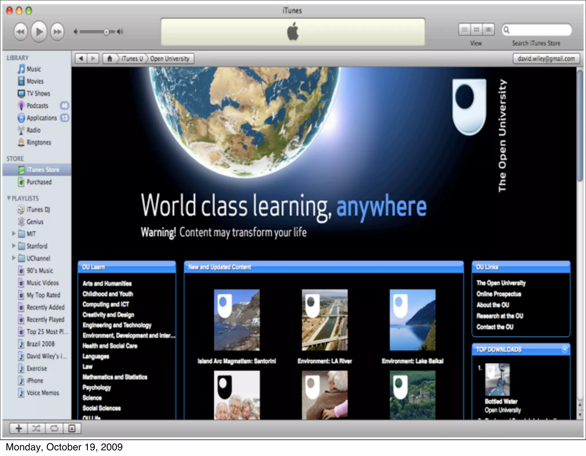 Monday, October 19, 2009
 