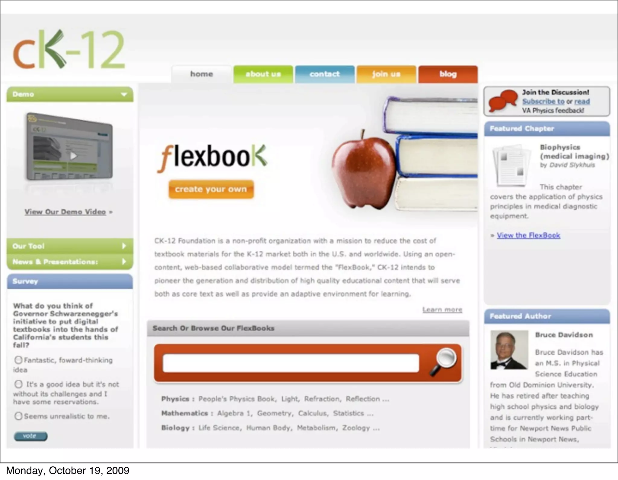 Monday, October 19, 2009
 