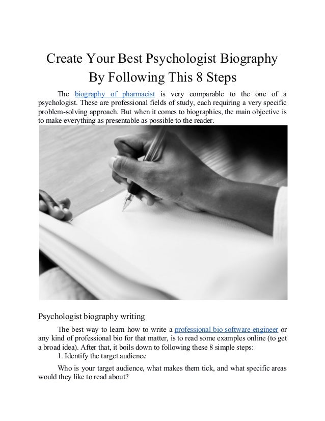 Create Your Best Psychologist Biography By Following This 8 Steps