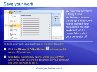 Create your first documentWhat are those underlines in my document?The picture shows an example of what you can do about the wavy underlines, in this case, red for spelling. Right-click the underlined word to see suggested revisions (every once in a while Word may not have any alternate spellings). Click a revision to replace the word in the document and get rid of the underlines.