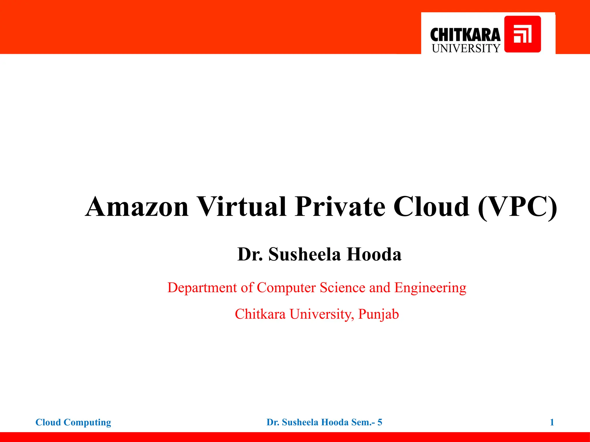 Virtual Private Cloud architecture and Its Implementation | PPTX