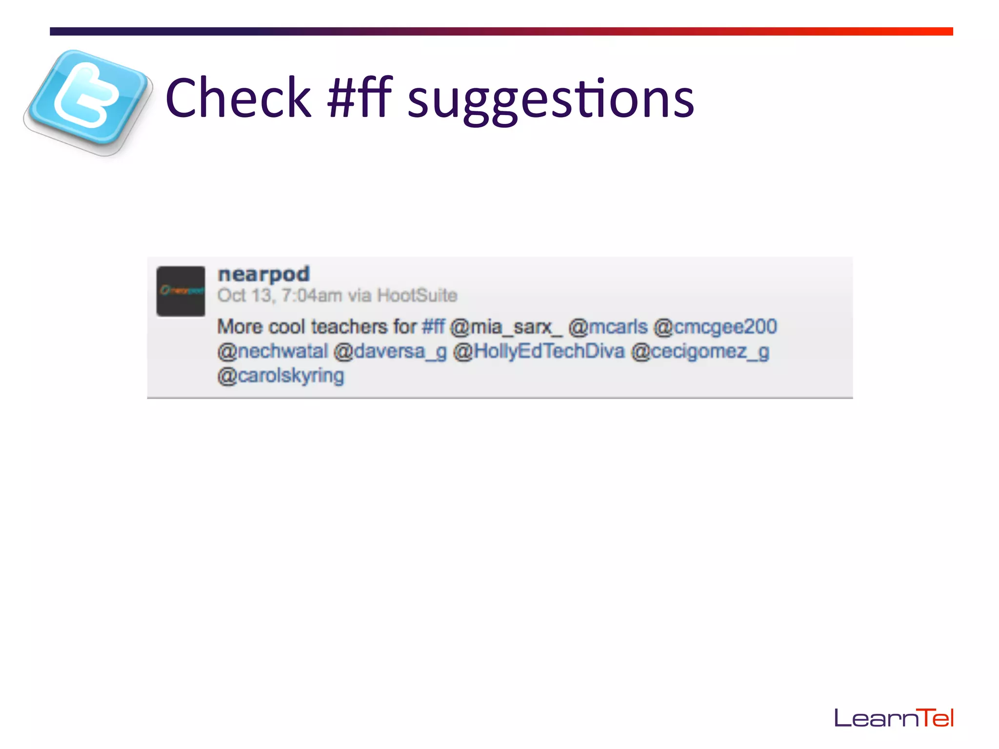 Check	
  #ﬀ	
  sugges<ons	
  
 