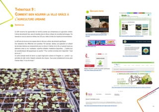 Quelques pistes
Créathon Polytech • 23-24 mars 17
21
Ce défi concerne les opportunités de marché ouvertes aux entrepreneurs en agriculture urbaine.
Cultivez des aliments frais, sains et durables dans la ville en utilisant de nouvelles technologies. Par
exemple en cas de culture en intérieur les LED pour veiller à limiter les impacts environnementaux.
Le défi sera de trouver le bon espace dans la ville pour cultiver des aliments spécifiques.
Des réalisations très différentes sont possibles. Par exemple, réalisez une application en utilisant
les données relatives aux emplacements pour la culture à l’intérieur de la ville, en pensant aussi aux
bâtiments (vides ou non, localisation, superficie utilisable, installations disponibles…). Quelles sont
les caractéristiques démographiques du quartier ? Pour combien de temps est-il disponible ? Quel
est le prix ?
Un autre exemple serait de lancer un projet d’agriculture urbaine et d’imaginer un « produit » qui
permettra de lutter contre l’obésité croissante des citoyens. Vous aurez probablement encore plein
d’autres idées. À vous de choisir !
Thématique 9 :
Comment bien nourrir la ville grâce à
l’agriculture urbaine
Inspiration
http://www.biodiville.org/tags/2/agriculture-urbaine
Réseau JAQUADY (Jardins de quartier dynamiques) :
http://www.charleroi.be/node/10979
http://www.catl.be/presentation/
http://www.coeurduhainaut.be/index.php?page=projet-interreg-ad-in
http://www.espace-environnement.be/ville-fertile-lagriculture-urbaine-a-charleroi/
http://www.clpsct.org/
http://www.lakemetroparks.com/parks-trails/
farmpark
 