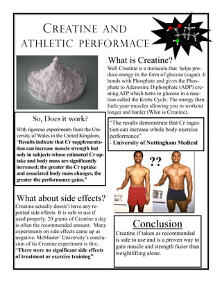 Creatine and physical performance flyer | PDF