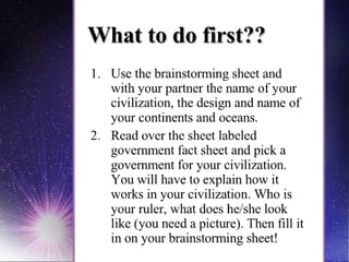 Creating A Civilzation