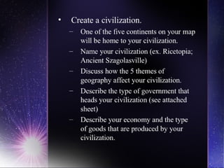 Creating A Civilzation