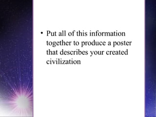 Creating A Civilzation