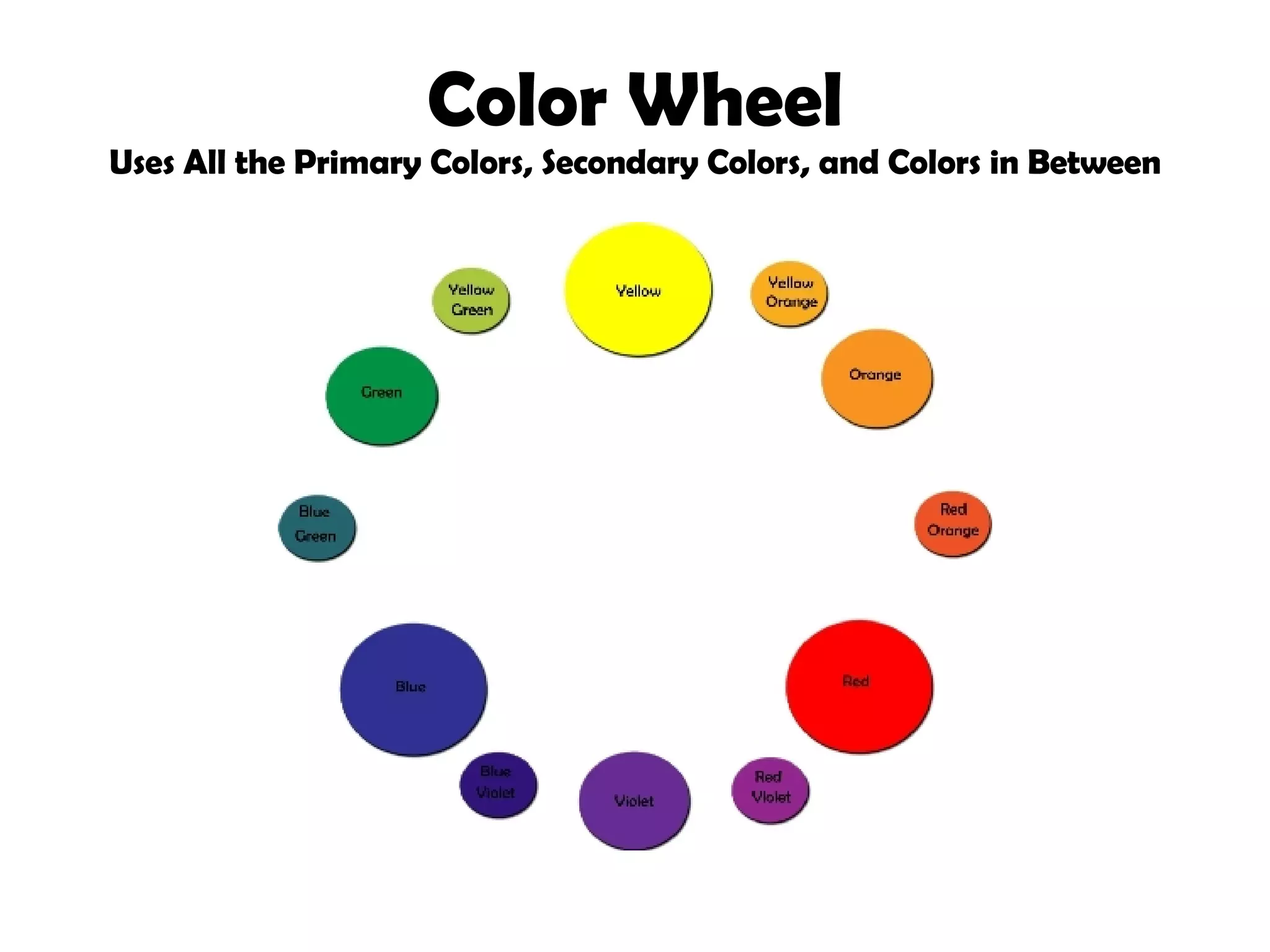 Color Wheel Uses All the Primary Colors, Secondary Colors, and Colors in Between
