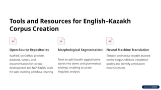 Developing an English–Kazakh Parallel Corpus for NLP and Machine ...