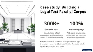 Developing an English–Kazakh Parallel Corpus for NLP and Machine ...