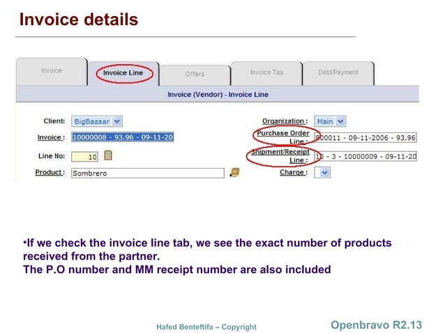 Creating a new invoice (Vendor) in Openbravo R2.13