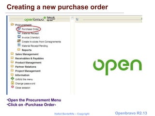 Creating a new purchase order  ,[object Object],[object Object]