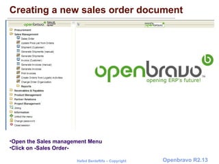 Creating a new sales order document ,[object Object],[object Object]
