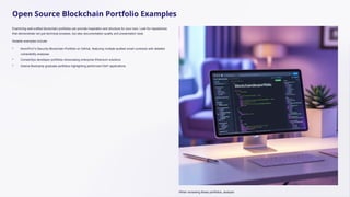 Open Source Blockchain Portfolio Examples
Examining well-crafted blockchain portfolios can provide inspiration and structure for your own. Look for repositories
that demonstrate not just technical prowess, but also documentation quality and presentation style.
Notable examples include:
• KevinPro1's Security-Blockchain-Portfolio on GitHub, featuring multiple audited smart contracts with detailed
vulnerability analyses
• ConsenSys developer portfolios showcasing enterprise Ethereum solutions
• Solana Bootcamp graduate portfolios highlighting performant DeFi applications
When reviewing these portfolios, analyse:
 