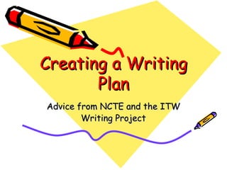 Creating a Writing Plan Advice from NCTE and the ITW Writing Project 