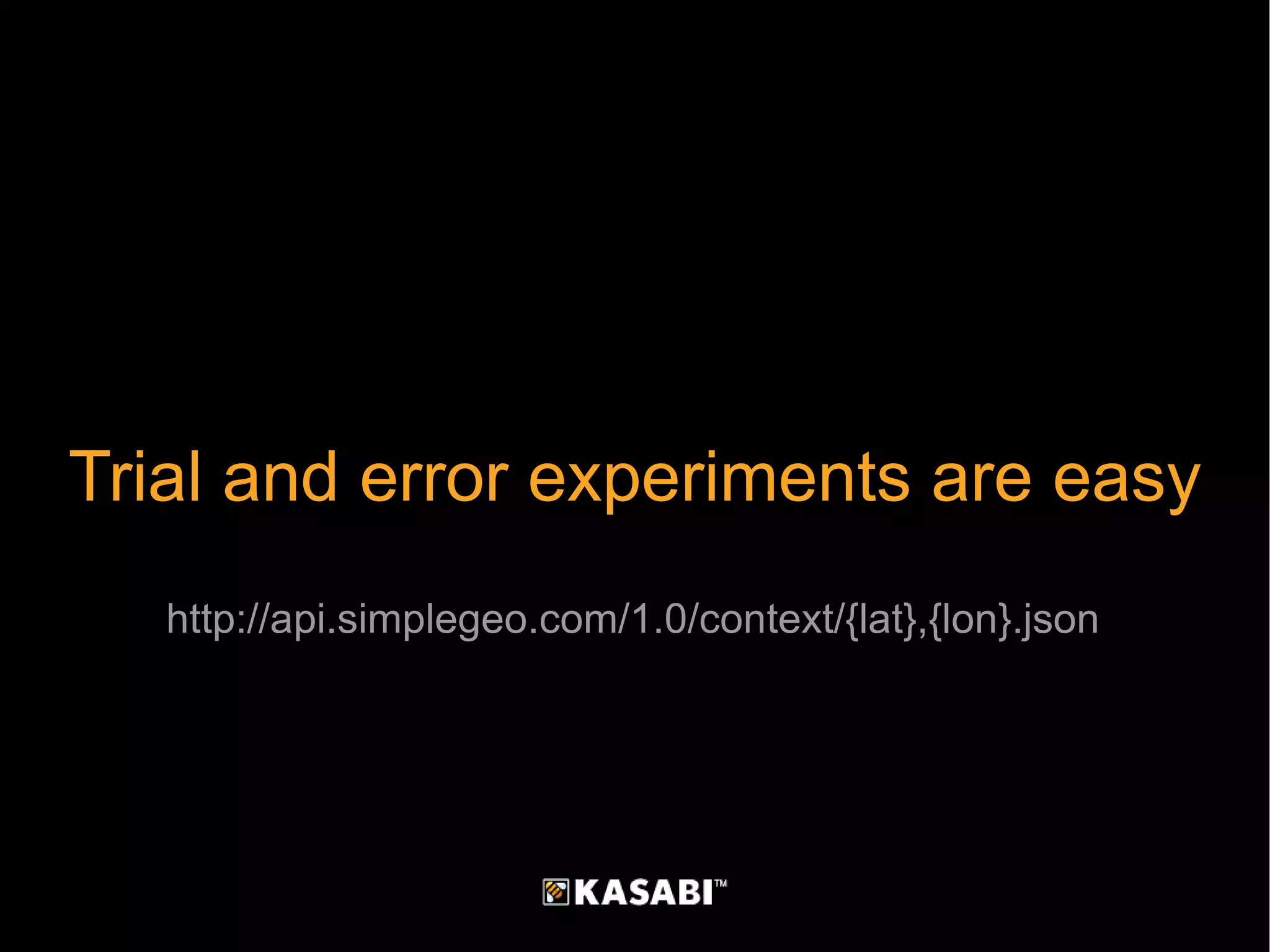 http://api.simplegeo.com/1.0/context/{lat},{lon}.json Trial and error experiments are easy 