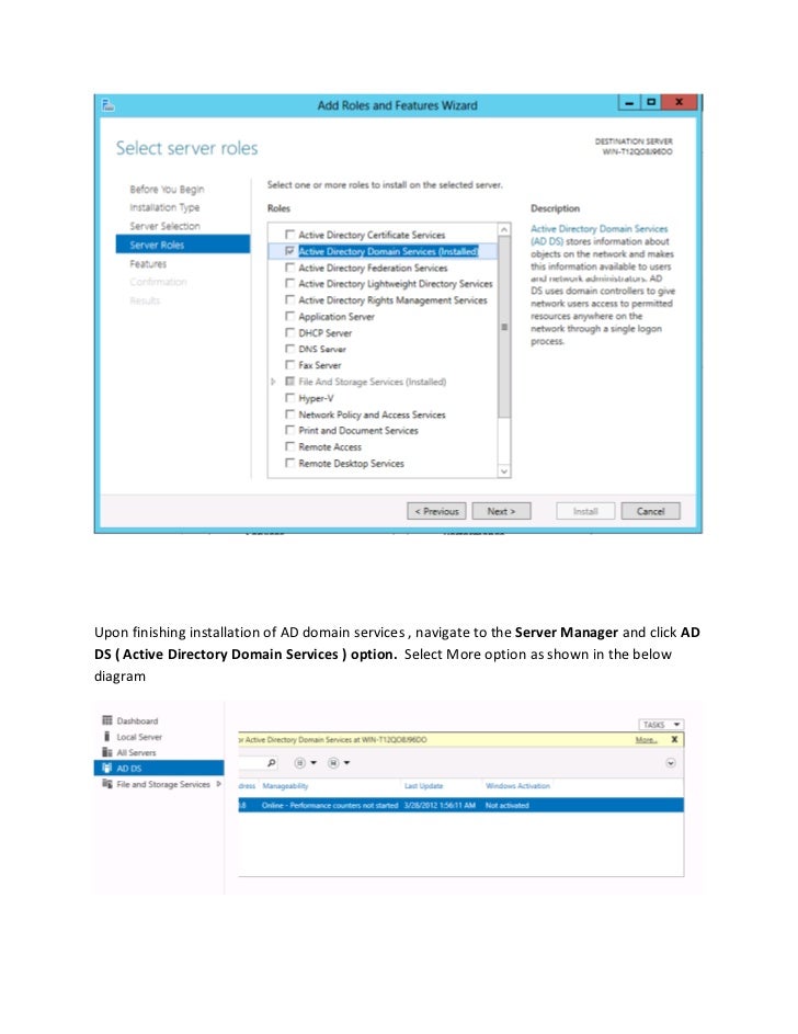 Creating child domain controller windows server 8