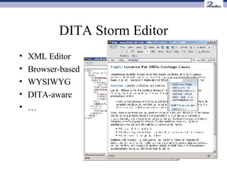 DITA Storm Editor XML Editor Browser-based WYSIWYG DITA-aware … 