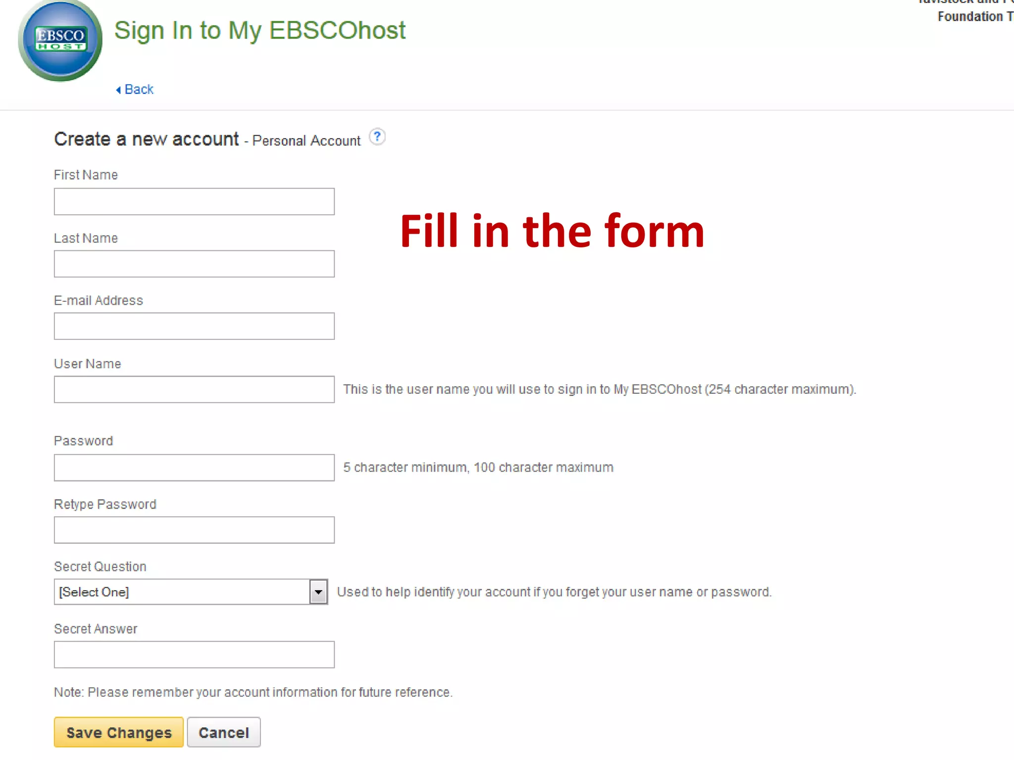 Fill in the form