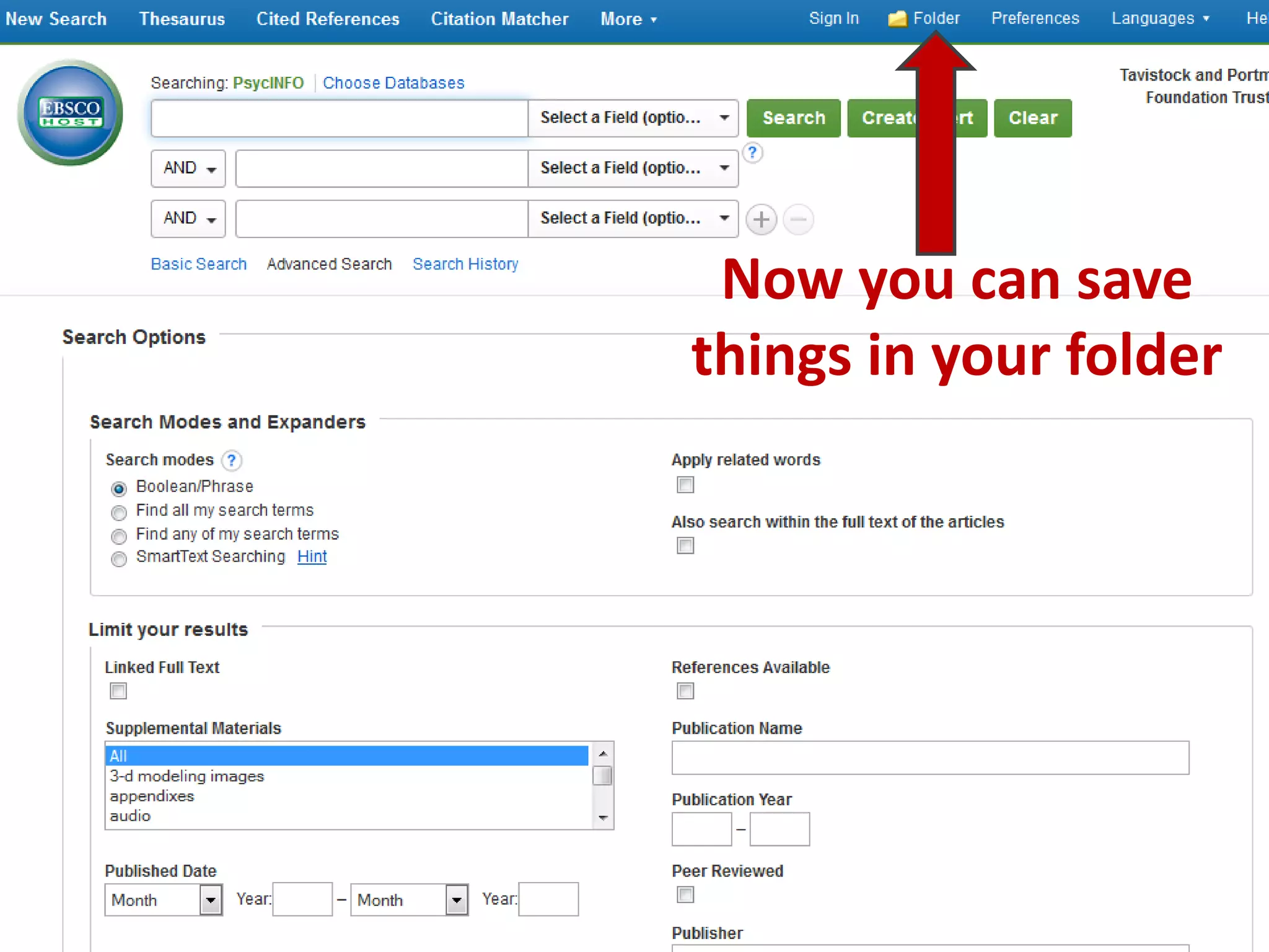Now you can save
things in your folder