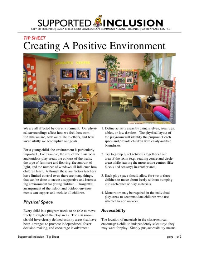 Creating Positive Environment Creating Positive Environment