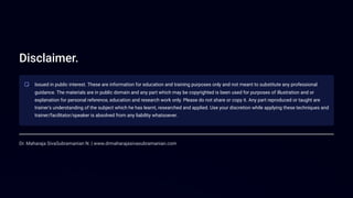 Disclaimer.
Issued in public interest. These are information for education and training purposes only and not meant to sub...