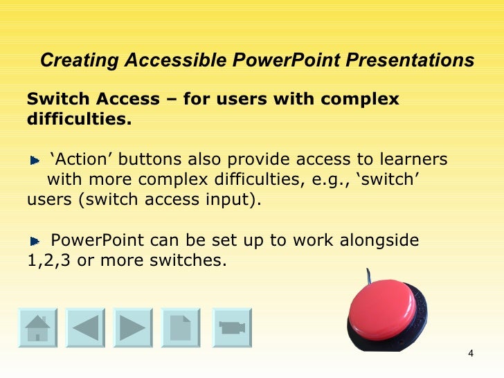 Creating switch accessible PowerPoint