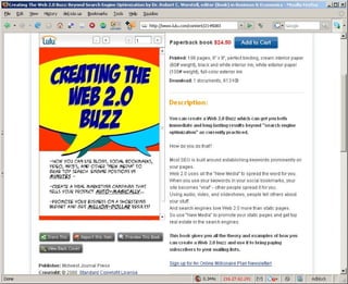 Creating The Buzz with Web2 0: Beyond Search Engine Optimization