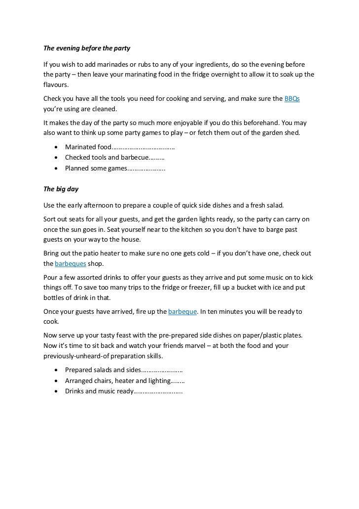 Creating A Barbecue Party Checklist