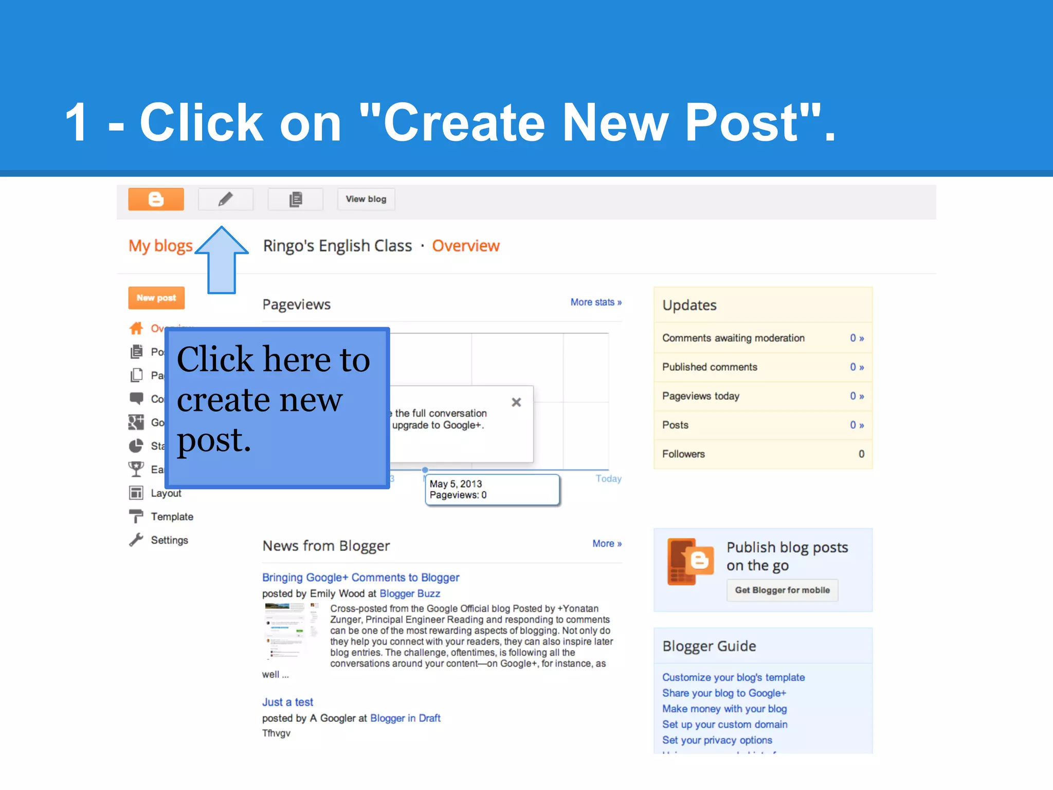 1 - Click on "Create New Post".
Click here to
create new
post.
 