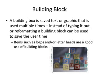 Building Block Format Examples Creating a business letter proj 3 | PPTX