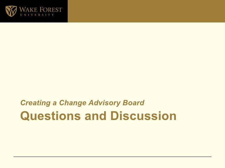 Creating A Change Advisory Board