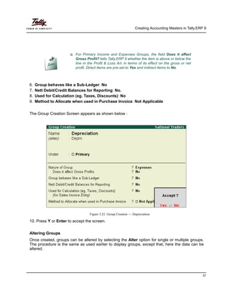 Creating accounting masters tally erp 9 | PDF