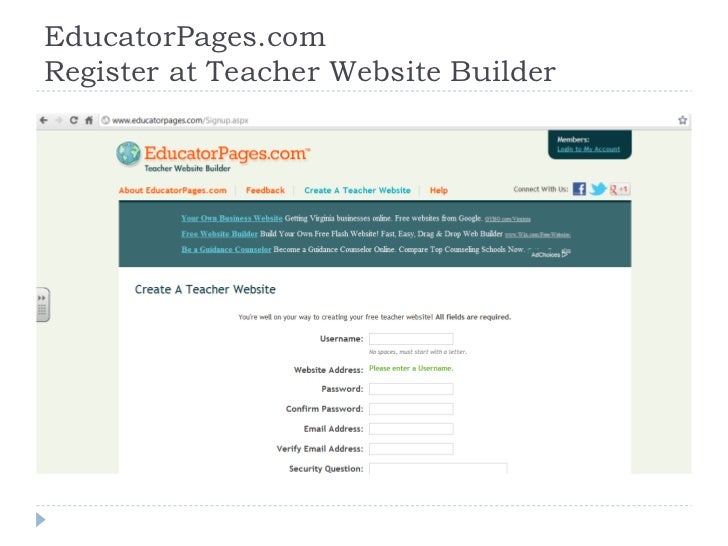 free teacher website builder