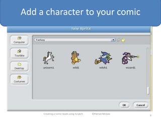 Scratch Comic Studio Creating a comic in Scratch v1.4 for Year 7 | PPTX