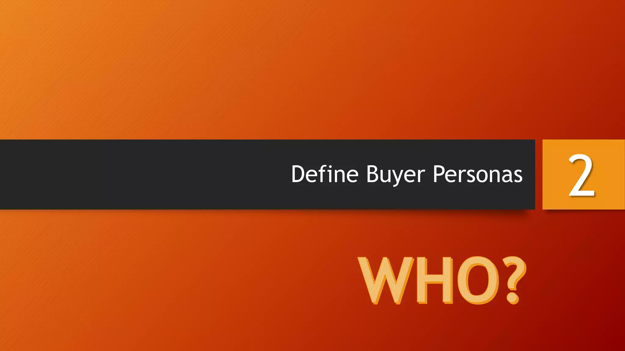 Define Buyer Personas
2
 