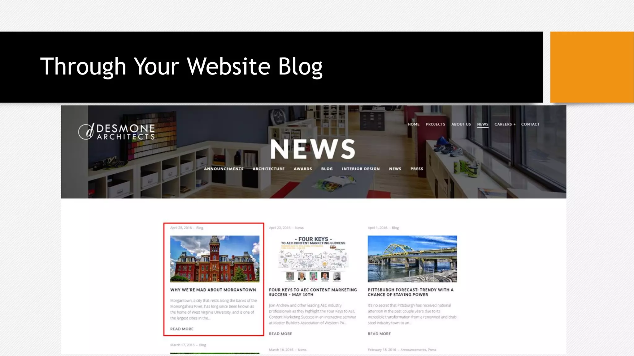 Through Your Website Blog
 