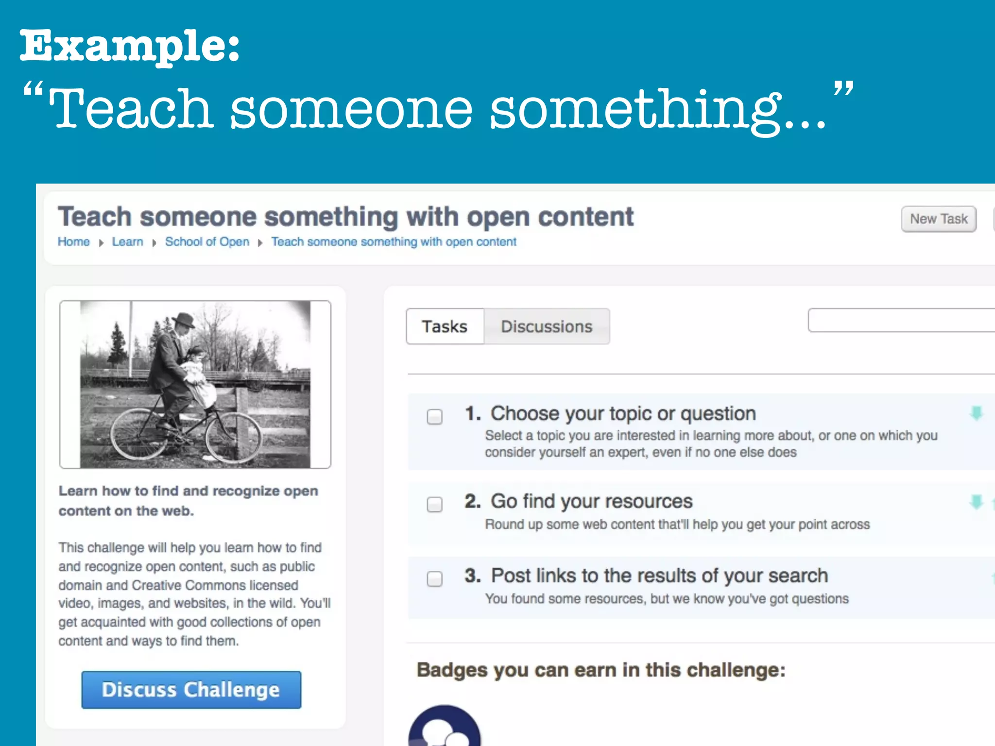 Example:
“Teach someone something...”"

 