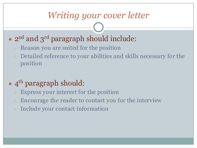 constructing a cover letter